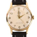 TUDOR - a Vintage 9ct gold Royal mechanical wristwatch, ref. 12856, circa 1964, silvered dial with