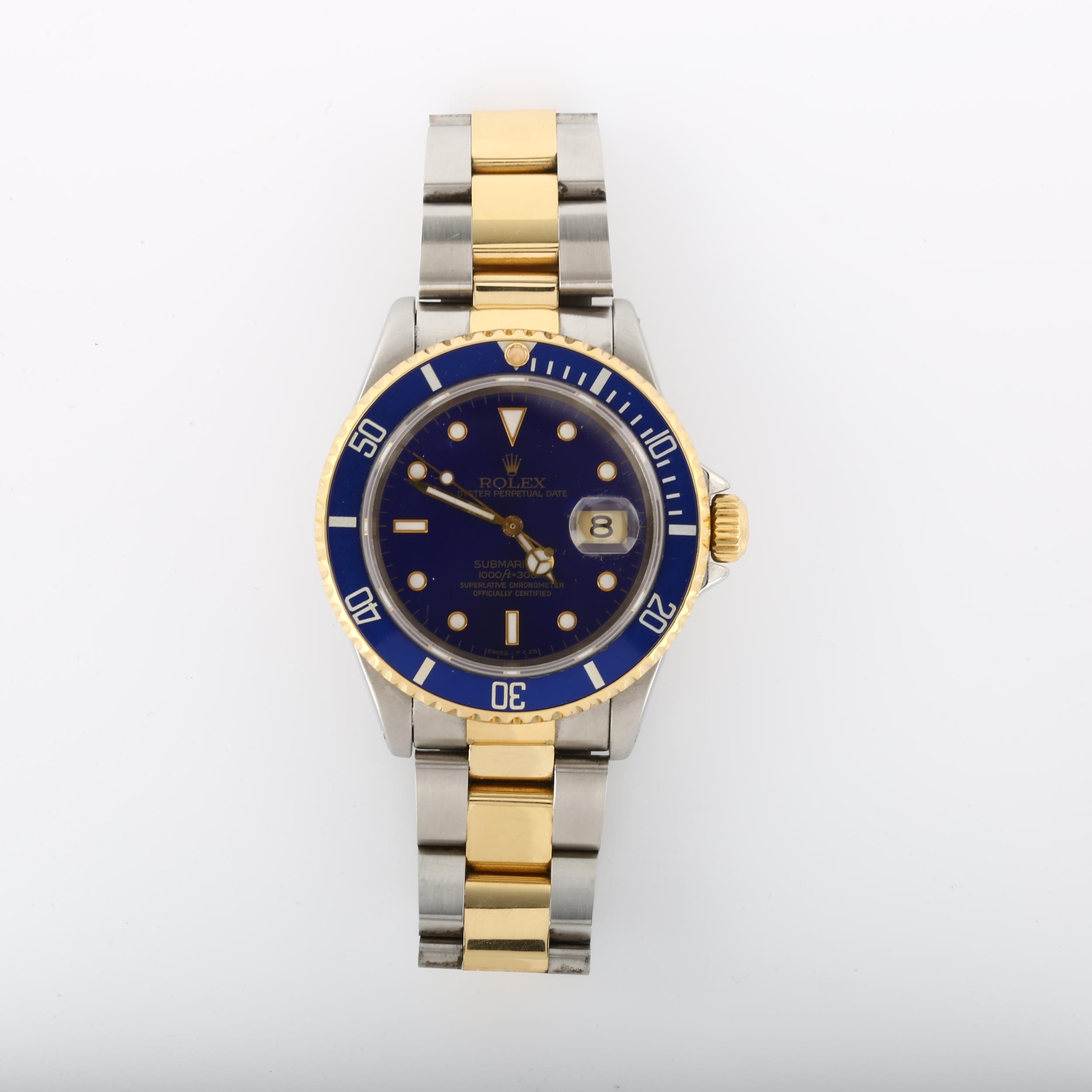 ROLEX - a bi-metal Submariner Oyster Perpetual Date automatic bracelet watch, ref. 16613, circa - Image 2 of 7