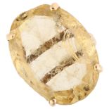 A large 14ct gold citrine dress ring, set with oval mixed-cut citrine, length 22.4mm, size M, 7g