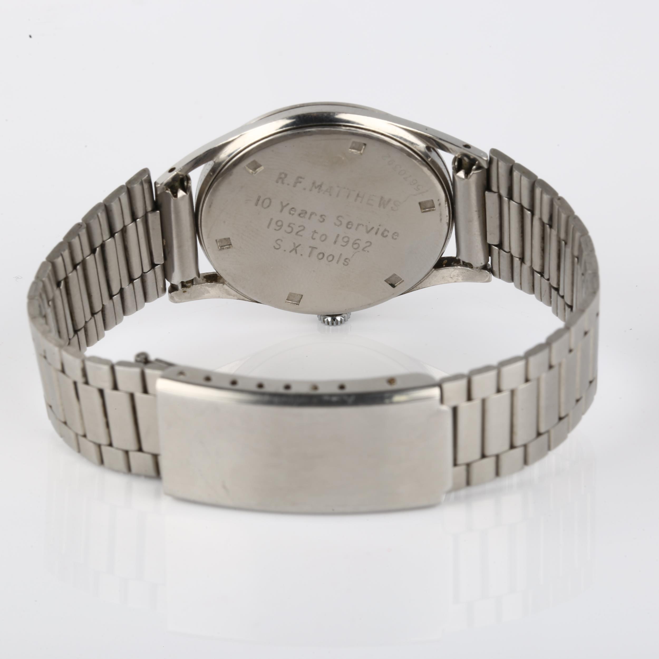 GIRARD-PERREGAUX - a Vintage stainless steel mechanical wristwatch, circa 1960s, brushed silvered - Image 3 of 4