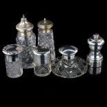Various silver, including sterling peppermill, glass Capstan inkwell, desk sander etc (6) Lot sold