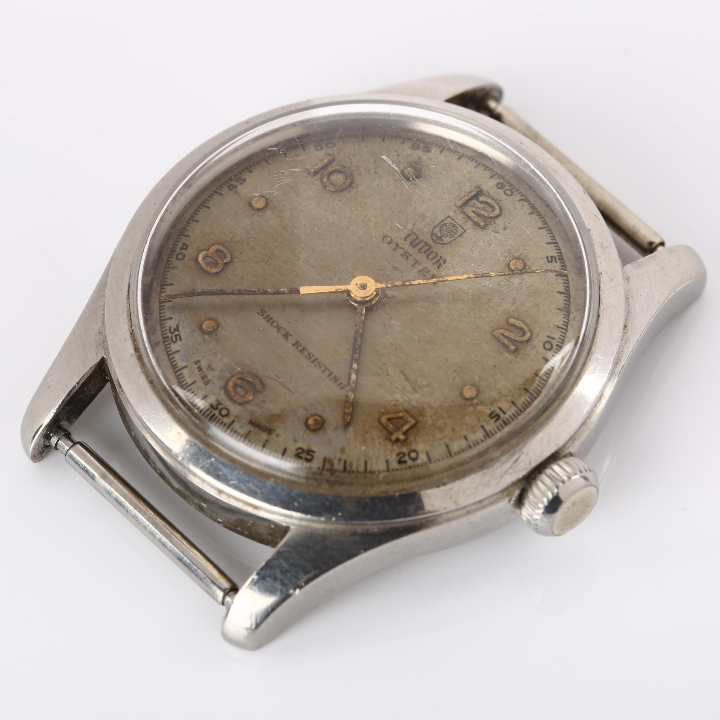 TUDOR - a Vintage stainless steel Oyster mechanical wristwatch head, ref. 4463, circa 1962, silver - Image 2 of 4