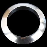 JENS JOHS AAGAARD - a large Danish modernist sterling silver saucer slave bangle, band width 15.2mm,
