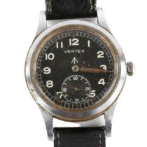VERTEX - a Second World War Period Military Issue chrome-plated 'Dirty Dozen' mechanical wristwatch,