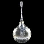A large Danish silver Apostle spoon, engraved figural decoration with text, by Christesen, length