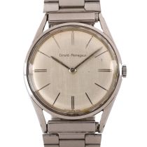 GIRARD-PERREGAUX - a Vintage stainless steel mechanical wristwatch, circa 1960s, brushed silvered
