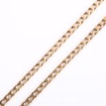 UNOAERRE - an Italian 9ct gold flat curb link chain necklace, length 50cm, 24.8g No damage or