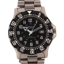 SEKONDA - a mid-size stainless steel quartz bracelet watch, black dial with Arabic numerals, sweep