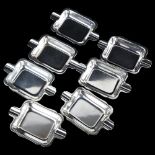 A set of 7 German silver ashtrays, by Wilkens, length 9.5cm, 5.7oz total No damage or repairs,