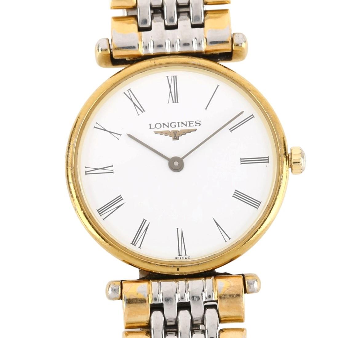 LONGINES - a lady's gold plated stainless steel La Grande Classique quartz bracelet watch, ref. L4.