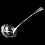 An Edwardian silver Old English pattern soup ladle, by Goldsmiths & Silversmiths Co Ltd, hallmarks