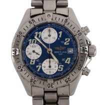 BREITLING - a stainless steel Colt automatic chronograph bracelet watch, ref. A13335, blue dial with