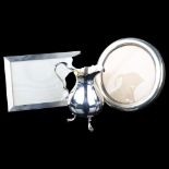 Various silver, including Asprey strut photo frame, hallmarks London 1965, circular photo frame by