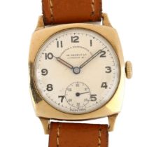 GOLDSMITHS & SILVERSMITHS CO LTD - a mid-20th century 9ct gold mechanical wristwatch, ref. 044,