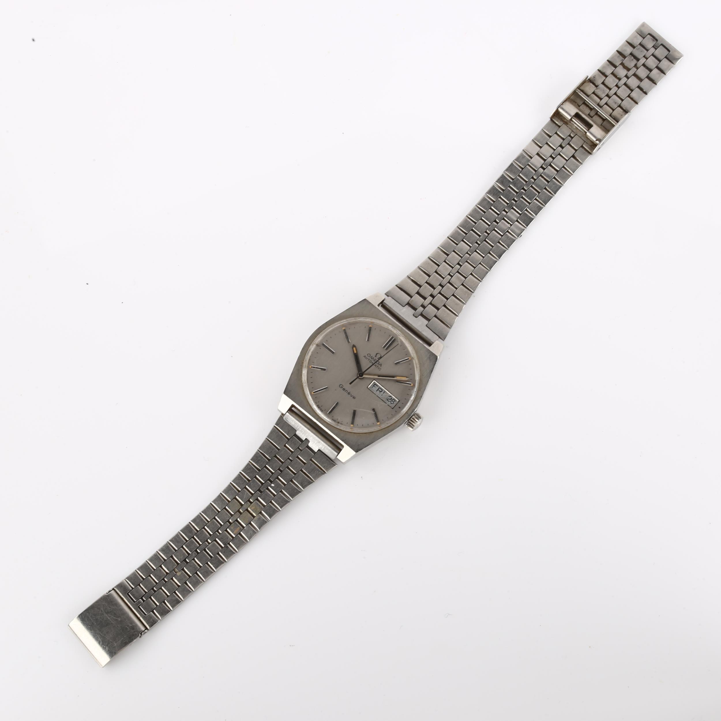 OMEGA - a Vintage stainless steel Geneve automatic bracelet watch, ref. 166.0120, circa 1972, - Image 2 of 4