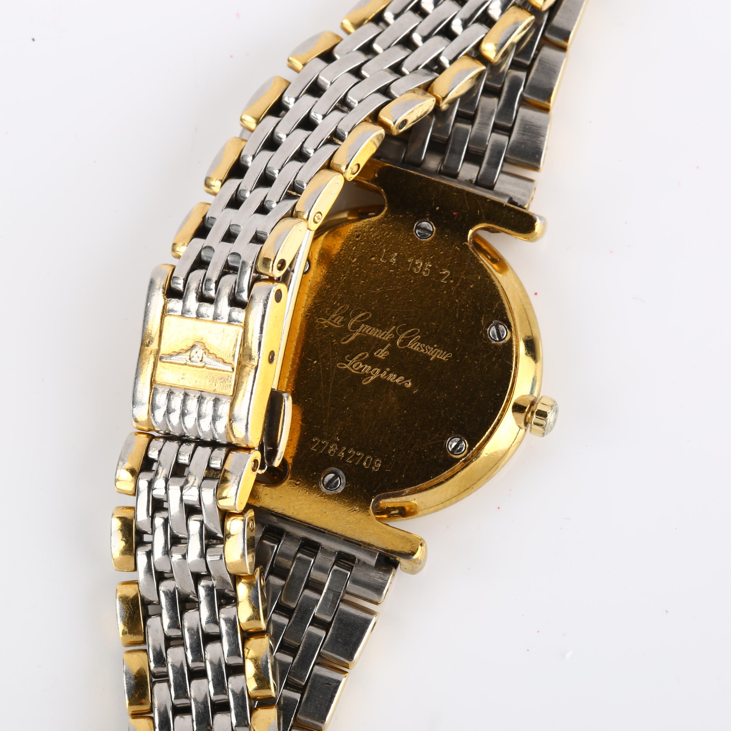 LONGINES - a lady's gold plated stainless steel La Grande Classique quartz bracelet watch, ref. L4. - Image 4 of 4