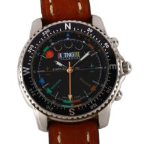 TACK & GYBE (TNG) - a stainless steel Tornado Regatta Yachttimer quartz wristwatch, black dial