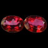 2 x unmounted oval mixed-cut pink topaz, 8.00mm x 6.00mm x 3.50mm (2) No chips or cracks, vivid