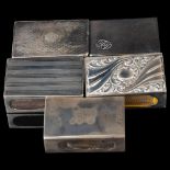 5 silver matchbox holders, largest 6cm x 4cm (5) No damage or repairs, only general surface wear and