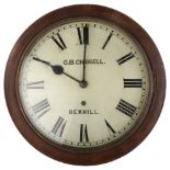 G B CHISSELL OF BEXHILL - an early 20th century mahogany-cased 30-hour circular dial wall clock,