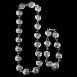 HERMANN SIERSBOL - a Danish modernist sterling silver leaf pattern necklace and bracelet set,