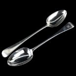 A pair of Edwardian silver Old English pattern stuffing spoons, by Goldsmiths & Silversmiths Co Ltd,