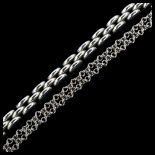 2 Continental silver chain bracelets, lengths 22cm and 20cm, 52.3g total (2) No damage or repairs,