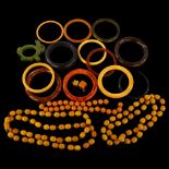 A quantity of Bakelite jewellery, including bead necklaces and bangles Lot sold as seen unless