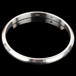 BERNHARD HERTZ - a heavy Danish silver slave bangle, band width 6.7mm, internal circumference