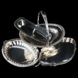 Various silver plate, including swing-handled basket, tray etc Lot sold as seen unless specific
