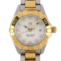 TAG HEUER - a lady's bi-metal Aquaracer 300M quartz bracelet watch, ref. WBD1422, mother-of-pearl