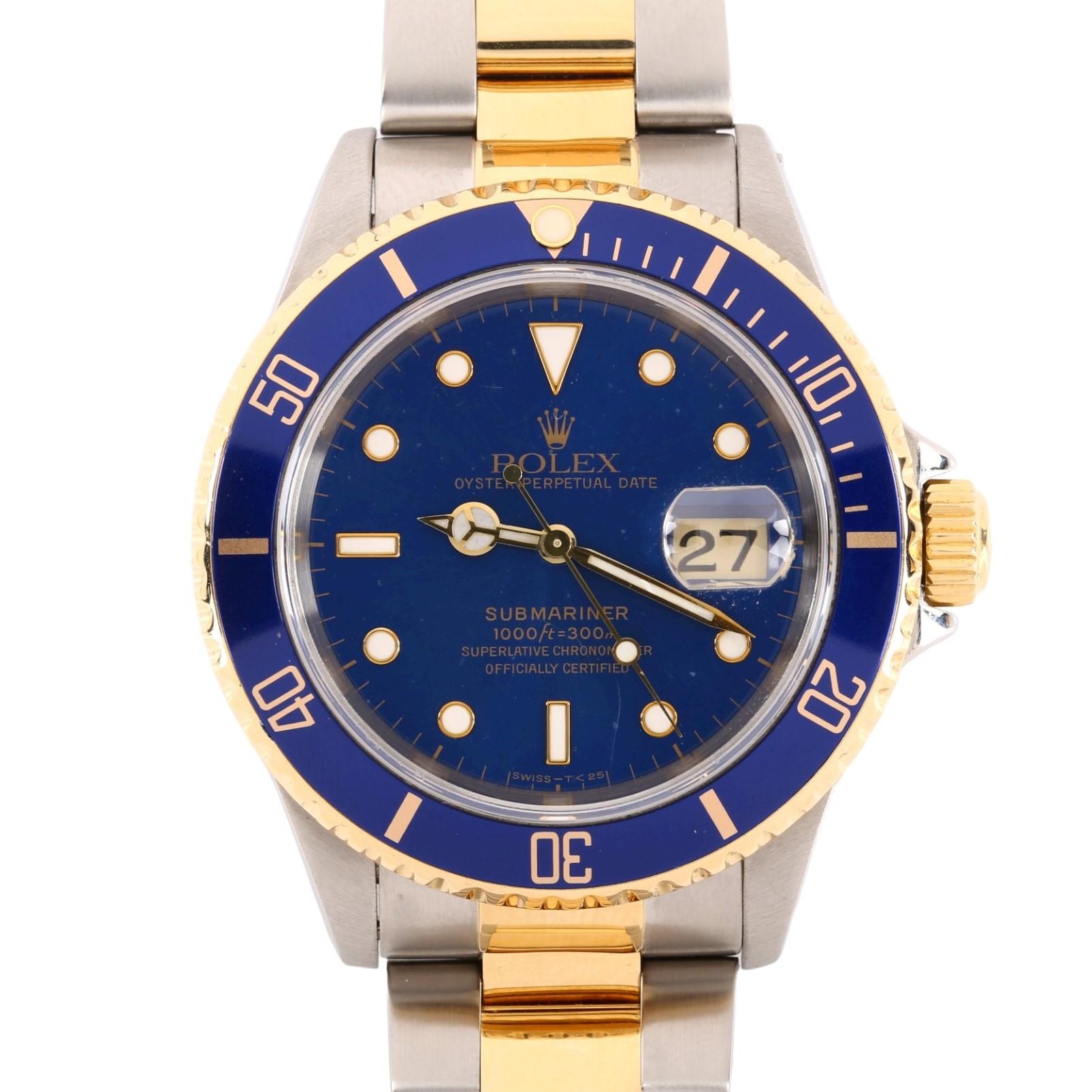 ROLEX - a bi-metal Submariner Oyster Perpetual Date automatic bracelet watch, ref. 16613, circa