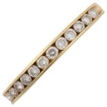 An 18ct gold diamond half eternity ring, channel set with modern round brilliant-cut diamonds, total