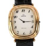 OMEGA - a gold plated De Ville mechanical wristwatch, ref. 1031VE, circa 1972, white enamel dial