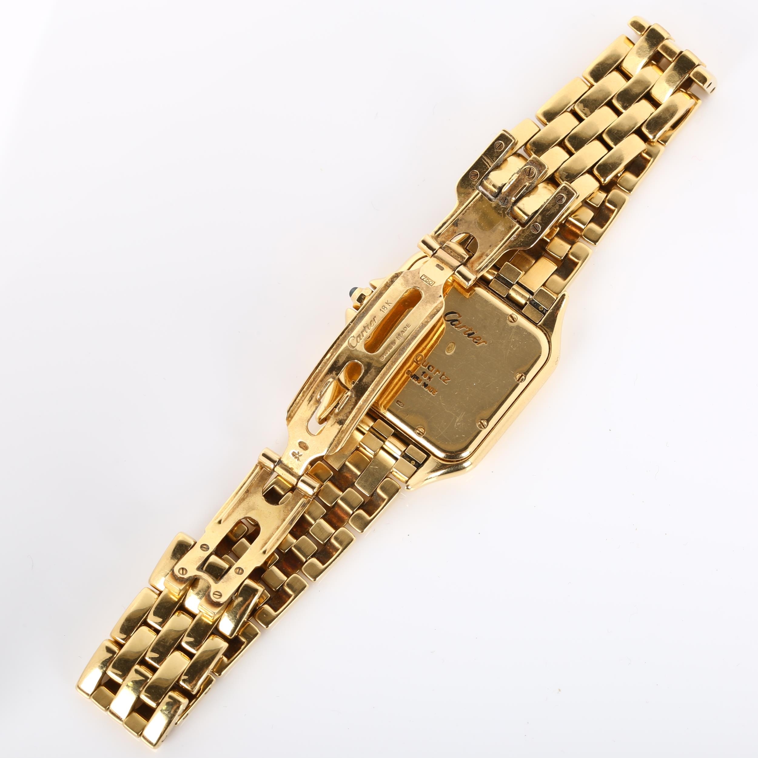 CARTIER - a mid-size 18ct gold Panthere quartz bracelet watch, ref. 8839, circa 1990s, pale - Image 3 of 7
