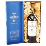 The Macallan 30 Year Old Highland single malt Scotch whisky, matured in Jerez sherry oak casks,