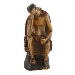 Ab 18th/19th century carved and painted wood figure of Christ, height 28cm