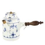 A 19th century Royal Copenhagen blue and white porcelain coffee pot with side-pouring handle, height