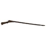 A 19th century Indian Taradar matchlock rifle, length 142cm Well used original condition, possible