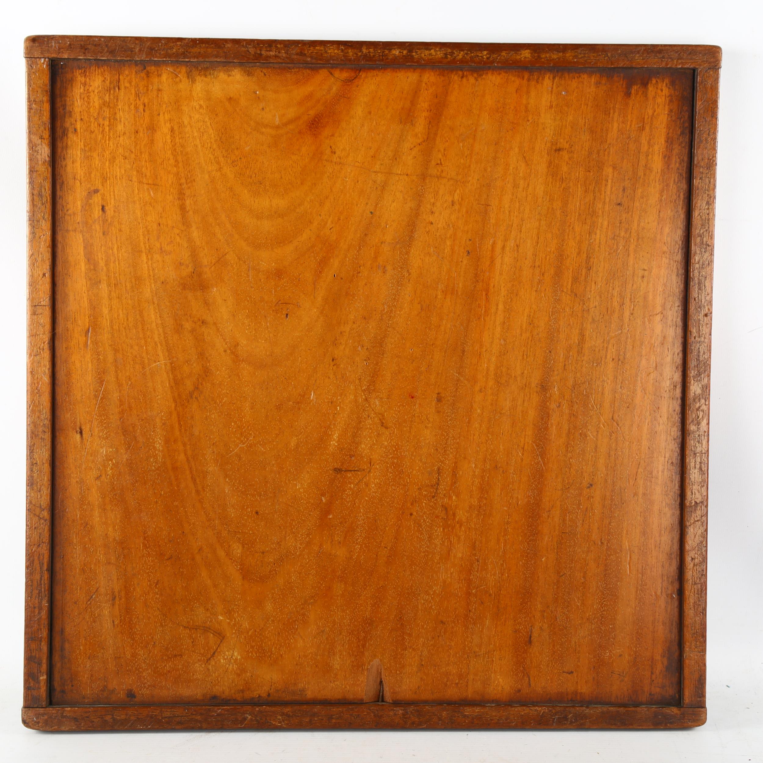 A 19th century rosewood and satinwood inlaid games board, 46cm x 46cm Good condition, light - Image 3 of 3