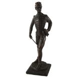 A patinated bronze military figure, unsigned, height 38cm Good condition, no damage or repairs