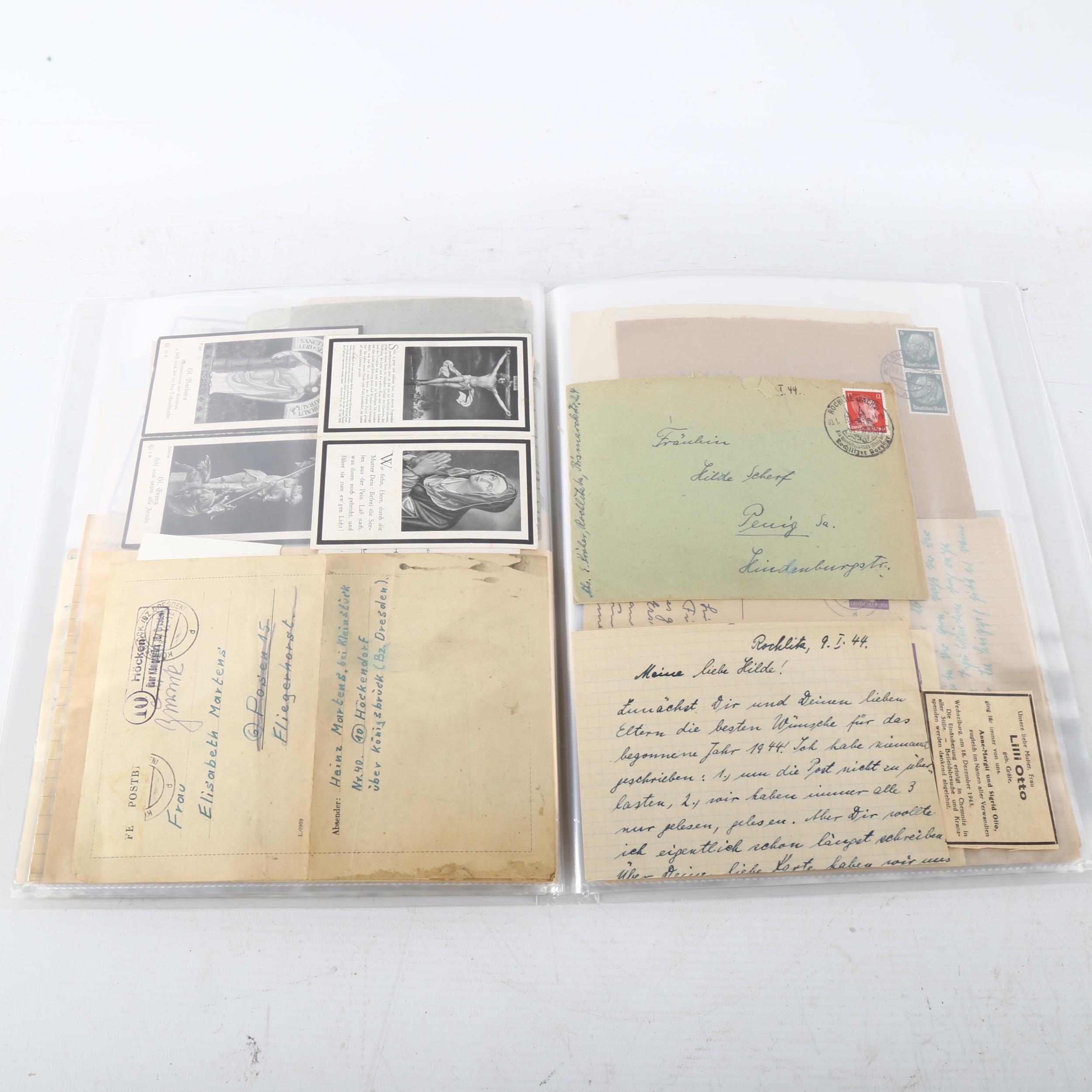 A folder of German First and Second World War ephemera, postcards, letters and photographs - Image 3 of 3