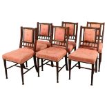 A set of Victorian Aesthetic mahogany dining/side chairs by Bruce J Talbert for Gillows, stamped