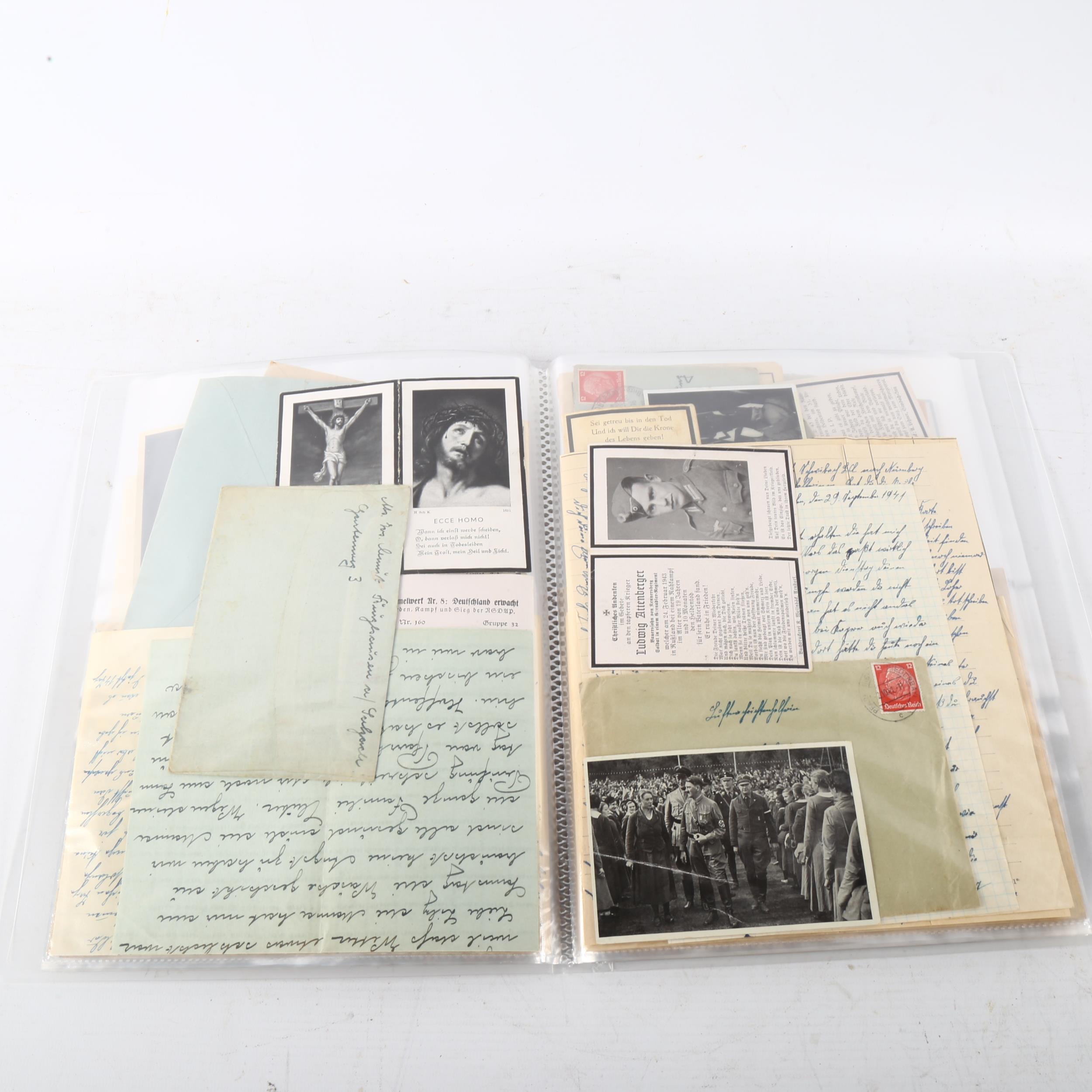 A folder of German First and Second World War ephemera, postcards, letters and photographs - Image 2 of 3