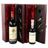 2 bottles of wine in presentation boxes, Chateau Larcis Ducasse, 1993 Saint Emilion Grand Cru and