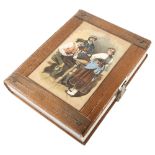 A German/Austrian photograph album circa 1900, the cover decorated with a tavern scene (hand