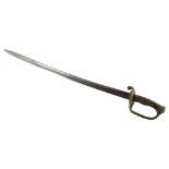 A French infantry 1845 pattern sword, length 92cm Blade is pitted, very slight movement on guard,