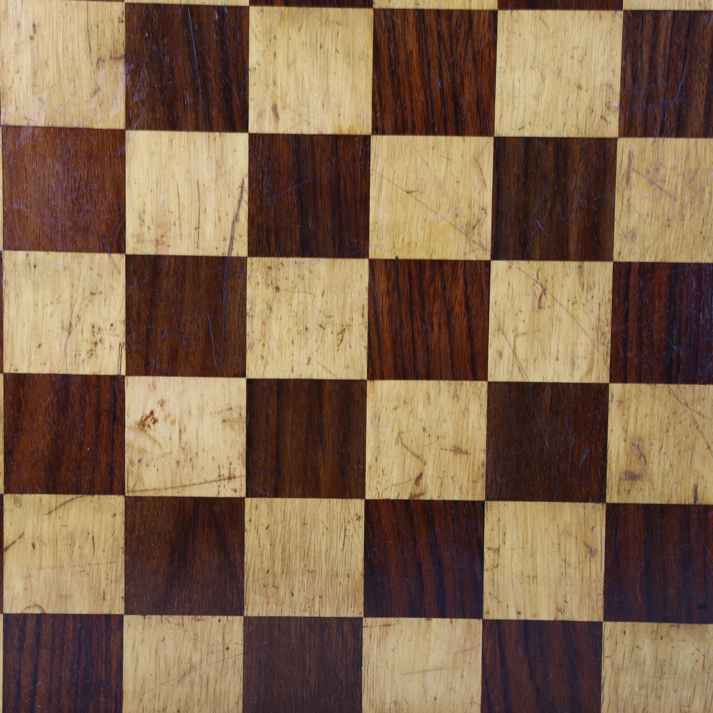 A 19th century rosewood and satinwood inlaid games board, 46cm x 46cm Good condition, light - Image 2 of 3