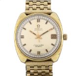 OMEGA - a gold plated Seamaster Cosmic automatic bracelet watch, champagne dial with baton hour