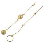 A Continental 8ct gold lariat necklace, length 70cm, 7.3g No damage or repairs, no broken links,